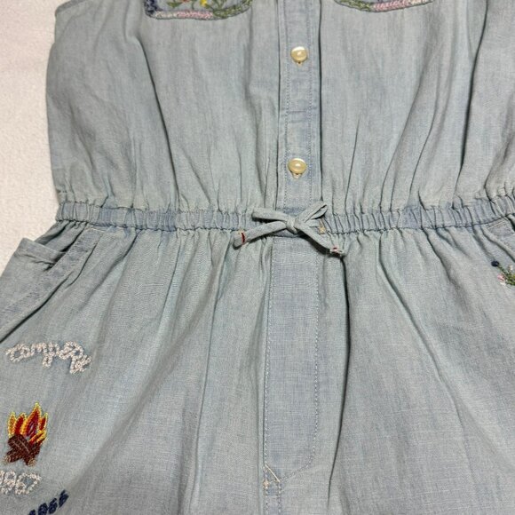 Polo Ralph Lauren Girls Embroidered Cotton Chambray Romper sz 14 - Picture 6 of 14
